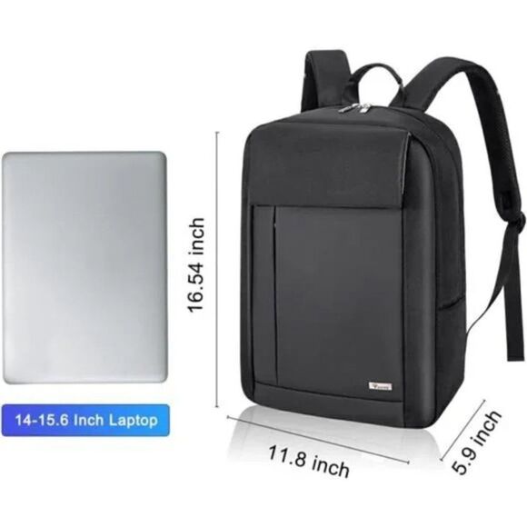 New Slim Lightweight Waterproof Backpack Black - Picture 3 of 9